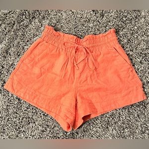 Women’s paper bag shorts coral